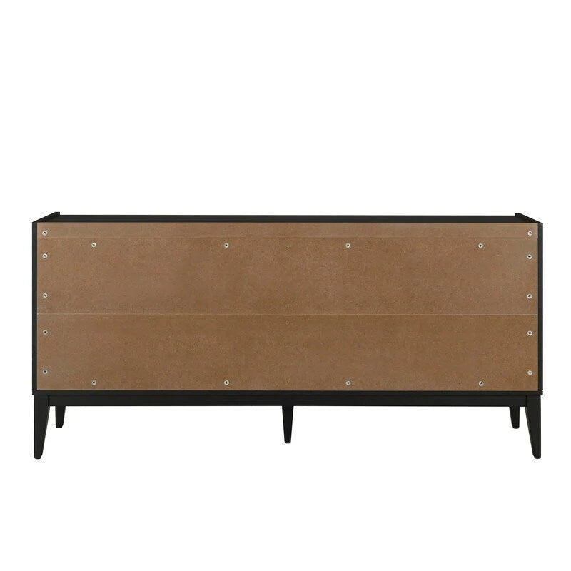 Wooden Sideboard Cabinet with 4 Doors and Adjustable Shelf for Living Room