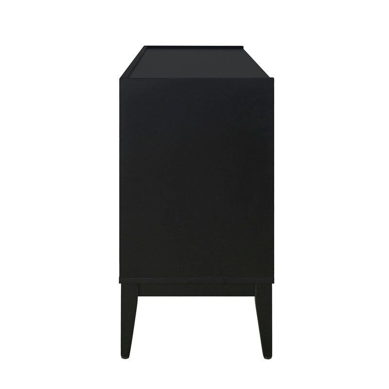 Wooden Sideboard Cabinet with 4 Doors and Adjustable Shelf for Living Room