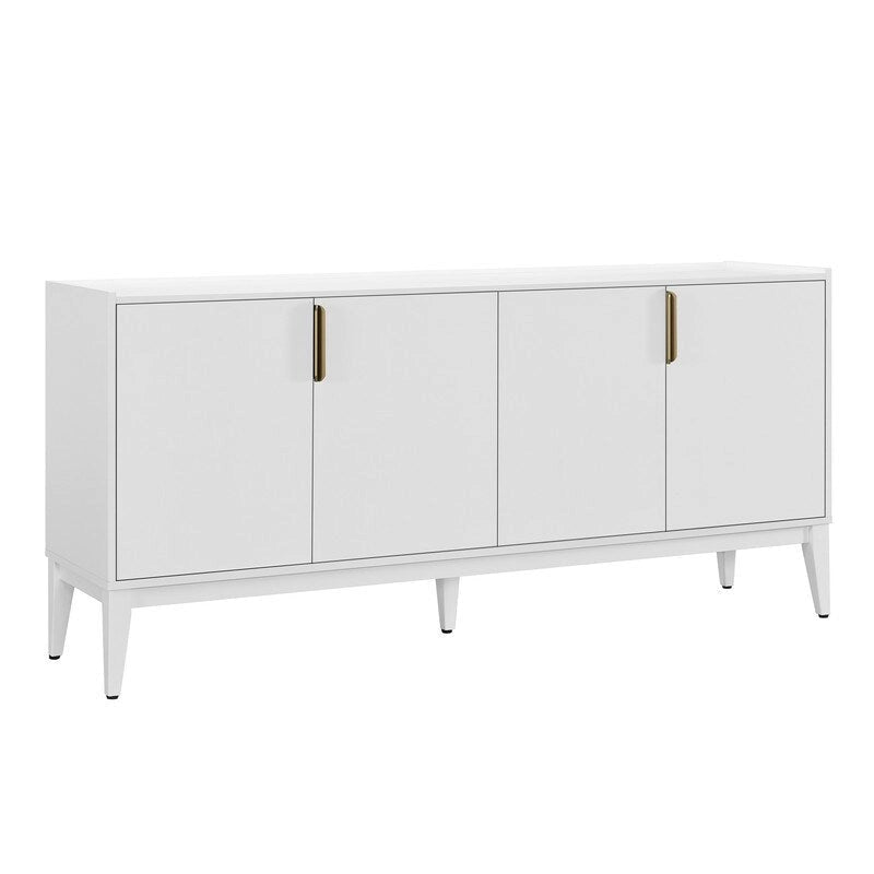 Wooden Sideboard Cabinet with 4 Doors and Adjustable Shelf for Living Room