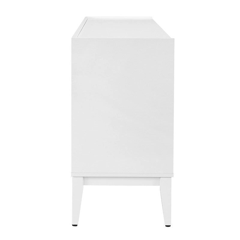 Wooden Sideboard Cabinet with 4 Doors and Adjustable Shelf for Living Room
