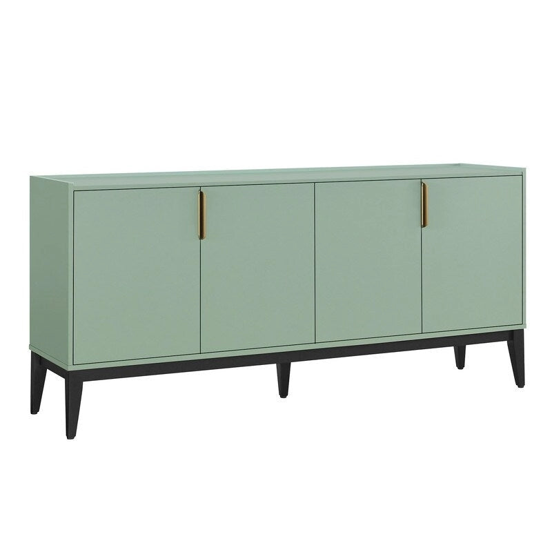 Wooden Sideboard Cabinet with 4 Doors and Adjustable Shelf for Living Room