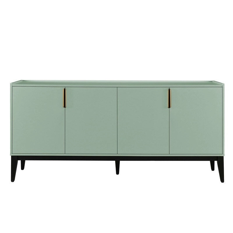 Wooden Sideboard Cabinet with 4 Doors and Adjustable Shelf for Living Room