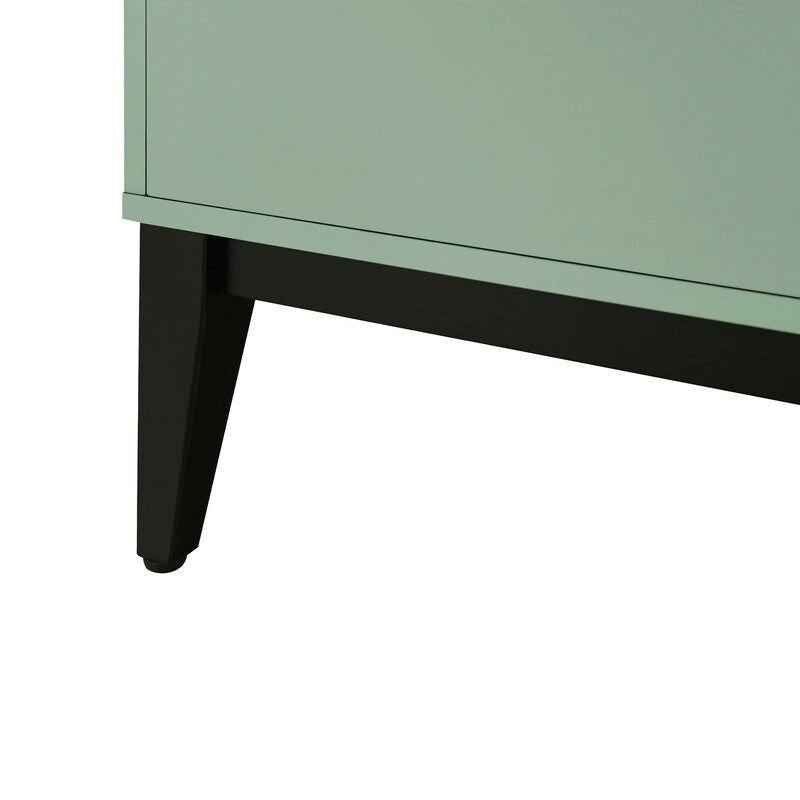 Wooden Sideboard Cabinet with 4 Doors and Adjustable Shelf for Living Room