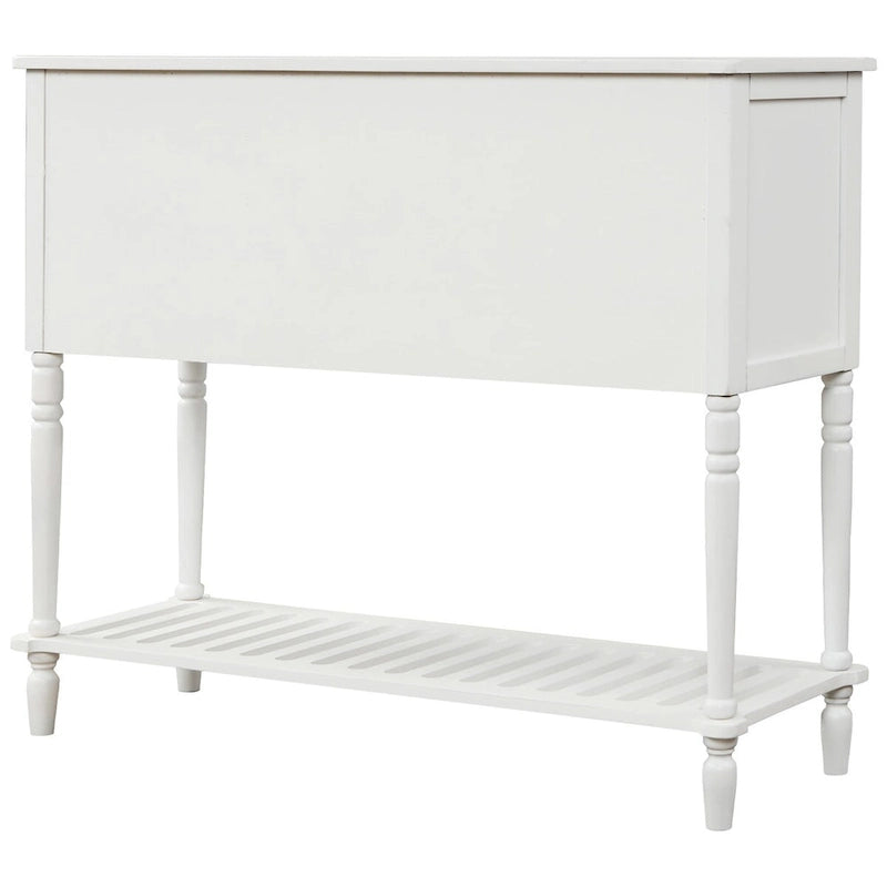 Retro Sideboard Console Table with Glass Cabinets Drawers and Bottom Shelf 42 in.