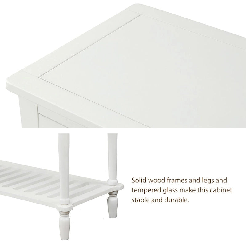 Retro Sideboard Console Table with Glass Cabinets Drawers and Bottom Shelf 42 in.
