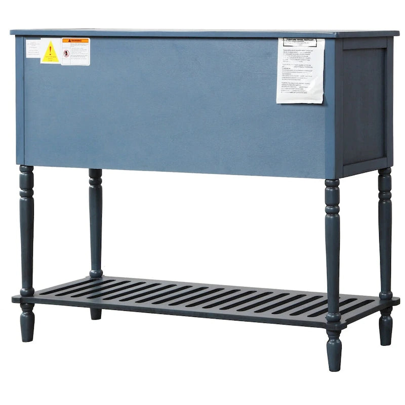 Retro Sideboard Console Table with Glass Cabinets Drawers and Bottom Shelf 42 in.
