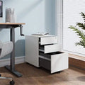 3-Drawer Rolling Under-Desk Filing Cabinet with Lock and Casters