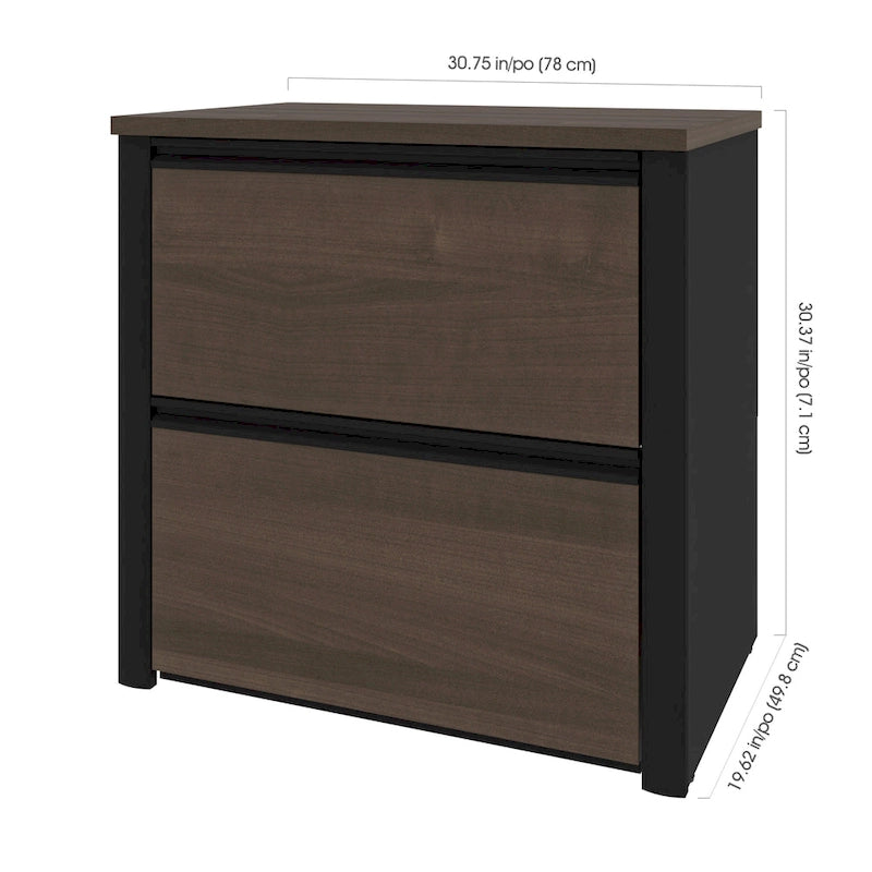 2 Drawer Lateral File Cabinet with Ball Bearing Slides Legal Letter A4 Size 31W in.