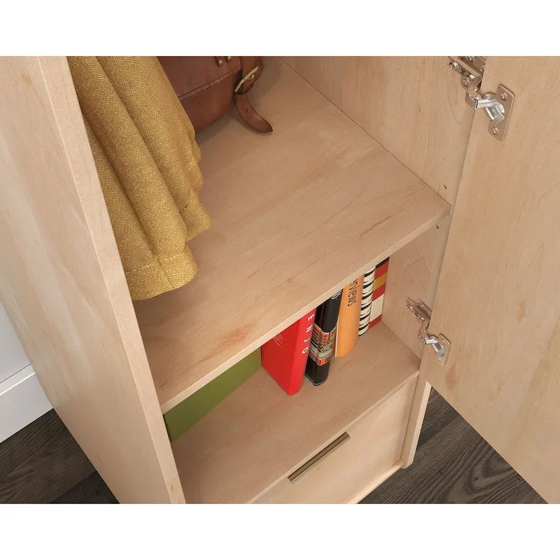 Vertical Storage Cabinet with File Drawer and Adjustable Shelf