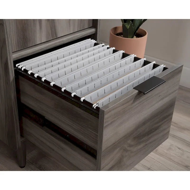 Vertical Storage Cabinet with File Drawer and Adjustable Shelf