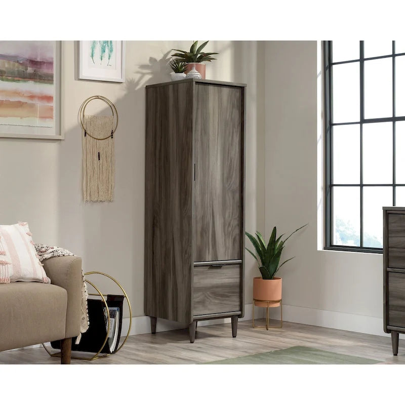 Vertical Storage Cabinet with File Drawer and Adjustable Shelf