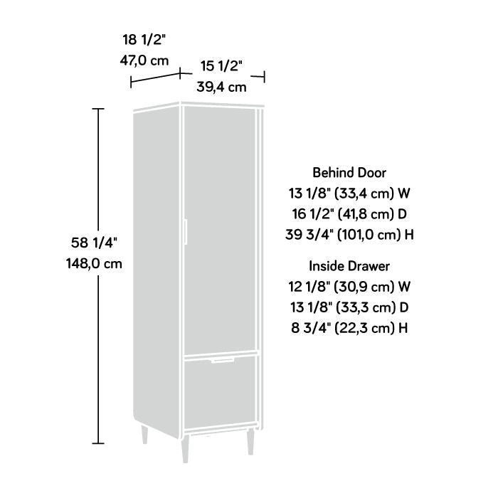 Vertical Storage Cabinet with File Drawer and Adjustable Shelf