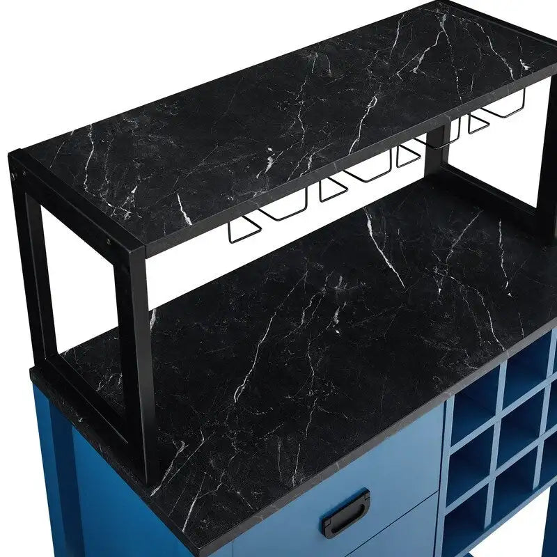 Wood Buffet Bar Cabinet with Wine Rack Holds up to 9 Bottles 32 in.