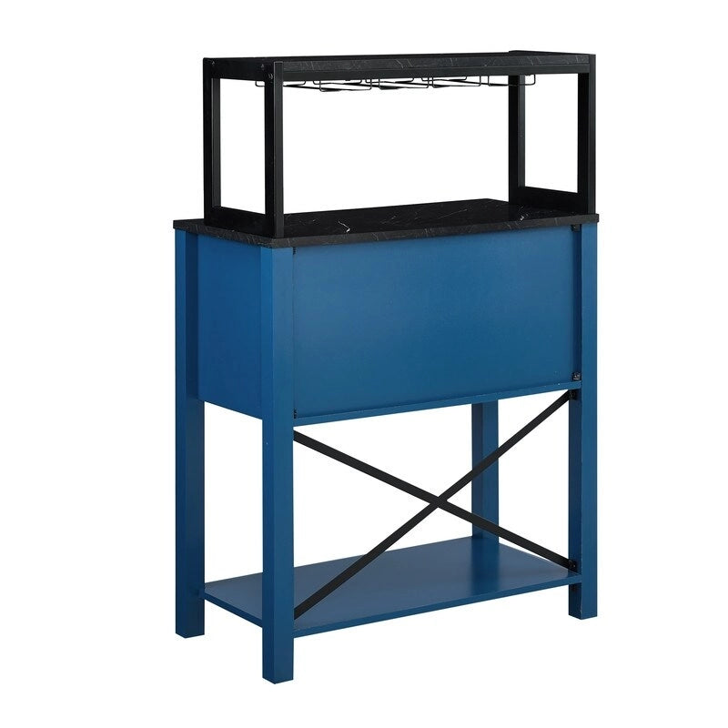 Wood Buffet Bar Cabinet with Wine Rack Holds up to 9 Bottles 32 in.