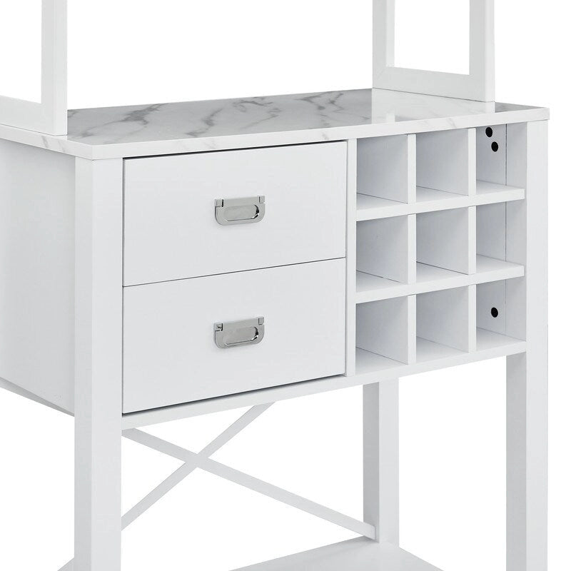 Wood Buffet Bar Cabinet with Wine Rack Holds up to 9 Bottles 32 in.