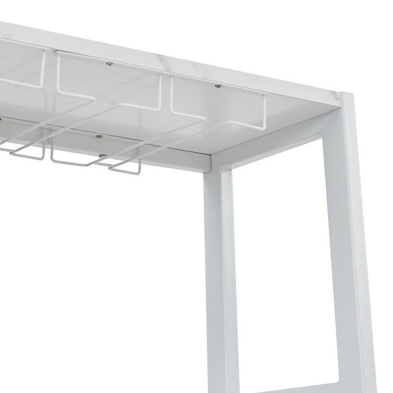 Wood Buffet Bar Cabinet with Wine Rack Holds up to 9 Bottles 32 in.