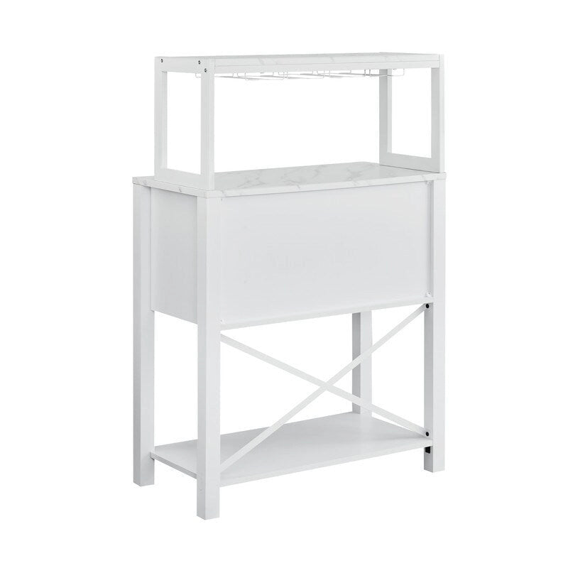 Wood Buffet Bar Cabinet with Wine Rack Holds up to 9 Bottles 32 in.