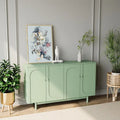 Mint Green 4 Door Sideboard Cabinet with Intaglio Detail Adjustable Shelf 59 in.
