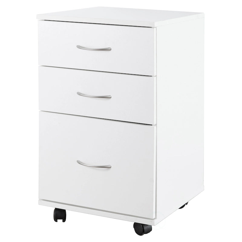 3 Drawer Mobile File Cabinet on Casters with Printer Shelf Fits Under Desk