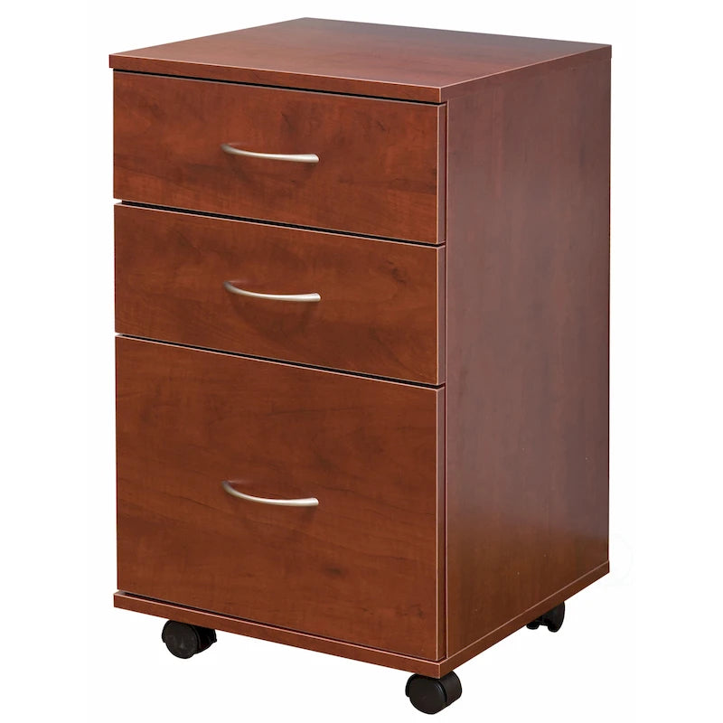 3 Drawer Mobile File Cabinet on Casters with Printer Shelf Fits Under Desk