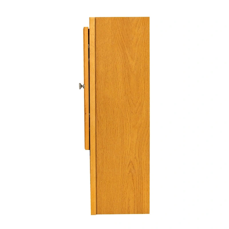 Raised Panel Bathroom Wall Cabinet with 2 Doors and Open Shelf, Natural Birch