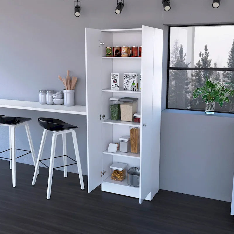 Freestanding Linen Cabinet with 2 Doors and 5 Shelves 23.6W x 71.1H in.
