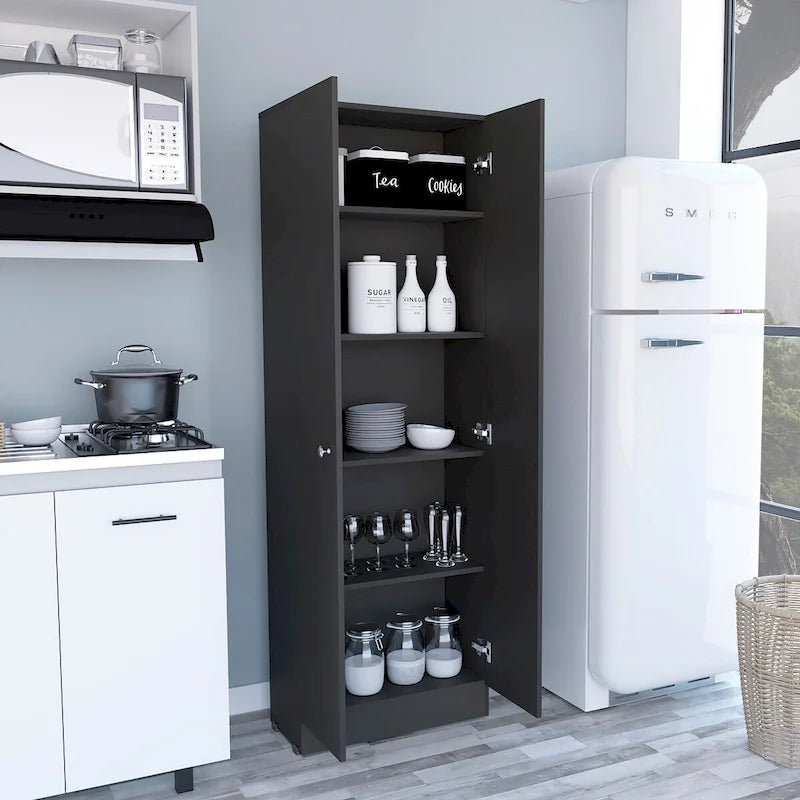 Freestanding Linen Cabinet with 2 Doors and 5 Shelves 23.6W x 71.1H in.