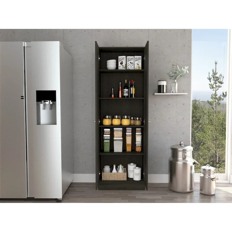 Freestanding Linen Cabinet with 2 Doors and 5 Shelves 23.6W x 71.1H in.