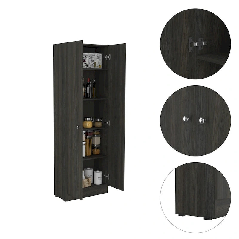 Freestanding Linen Cabinet with 2 Doors and 5 Shelves 23.6W x 71.1H in.