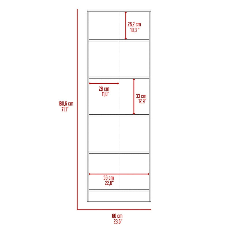Freestanding Linen Cabinet with 2 Doors and 5 Shelves 23.6W x 71.1H in.