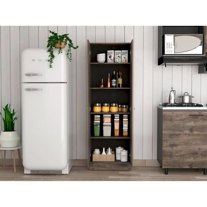Freestanding Linen Cabinet with 2 Doors and 5 Shelves 23.6W x 71.1H in.
