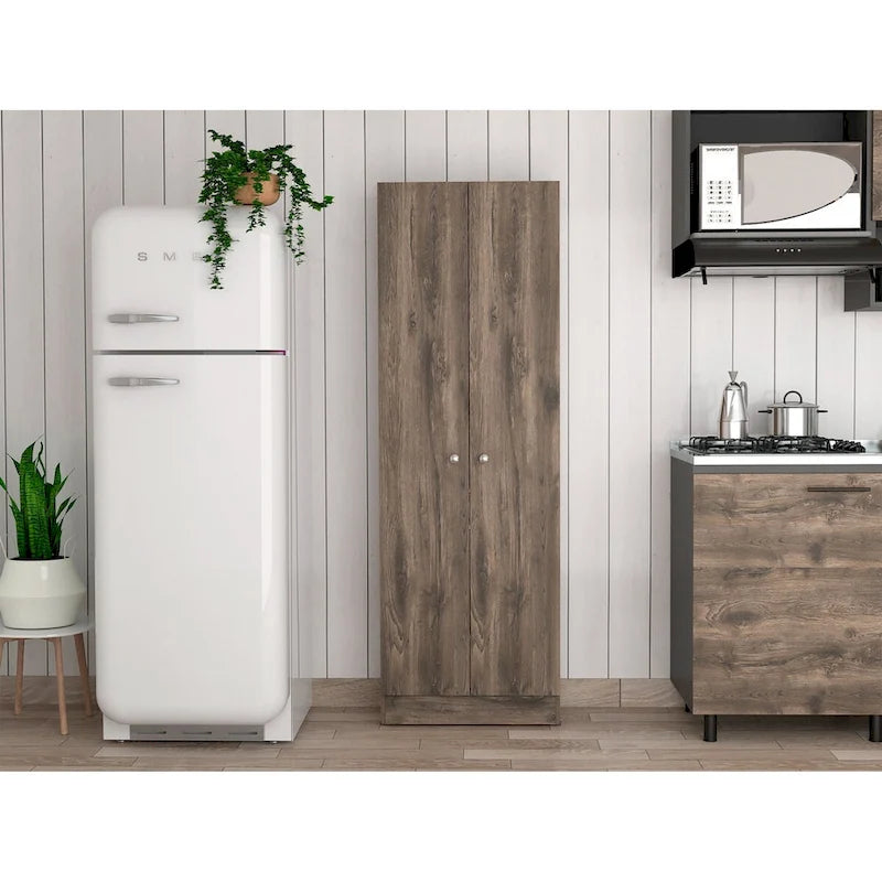 Freestanding Linen Cabinet with 2 Doors and 5 Shelves 23.6W x 71.1H in.
