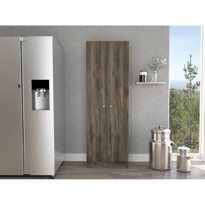 Freestanding Linen Cabinet with 2 Doors and 5 Shelves 23.6W x 71.1H in.