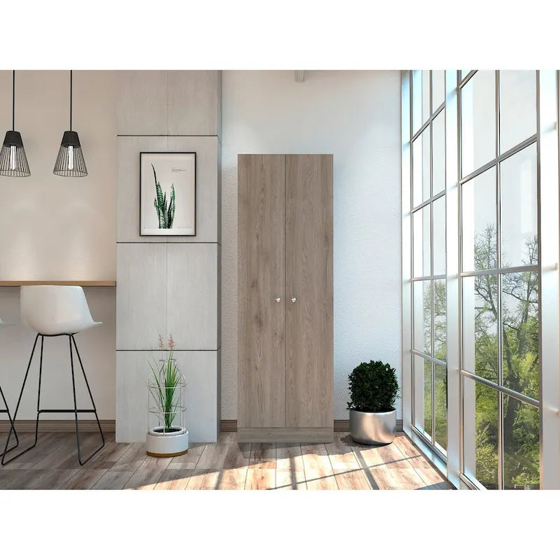 Freestanding Linen Cabinet with 2 Doors and 5 Shelves 23.6W x 71.1H in.