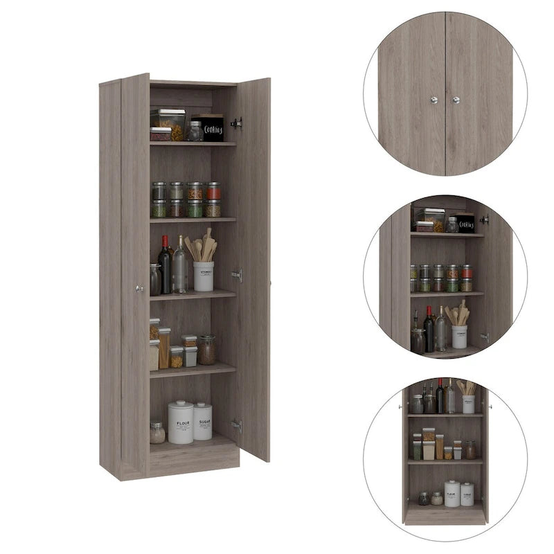 Freestanding Linen Cabinet with 2 Doors and 5 Shelves 23.6W x 71.1H in.