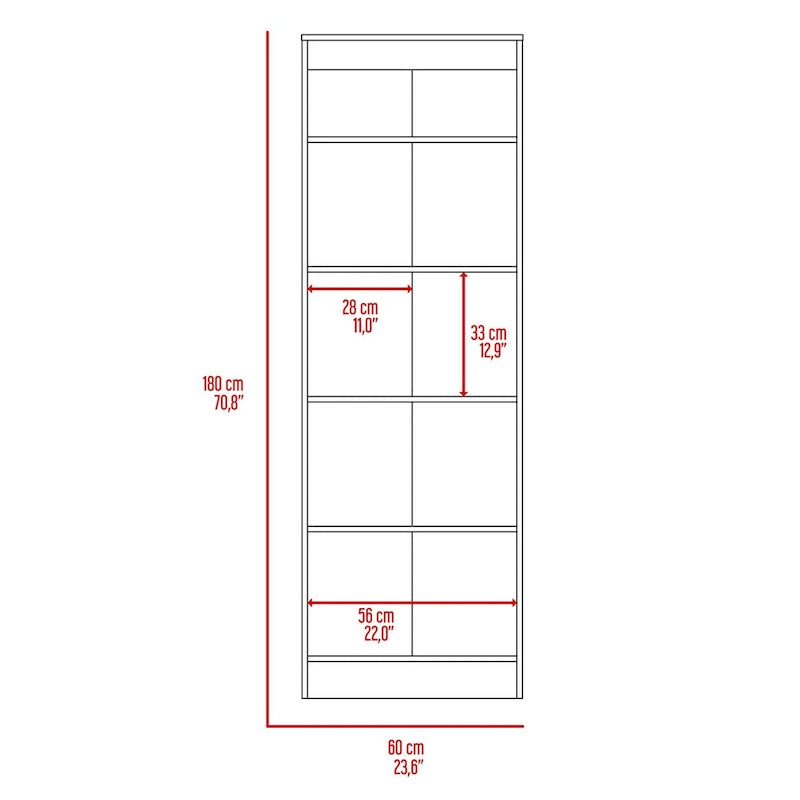 Freestanding Linen Cabinet with 2 Doors and 5 Shelves 23.6W x 71.1H in.