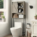 Over Toilet Storage Cabinet with Sliding Barn Door and Adjustable Shelves 66.93 in.