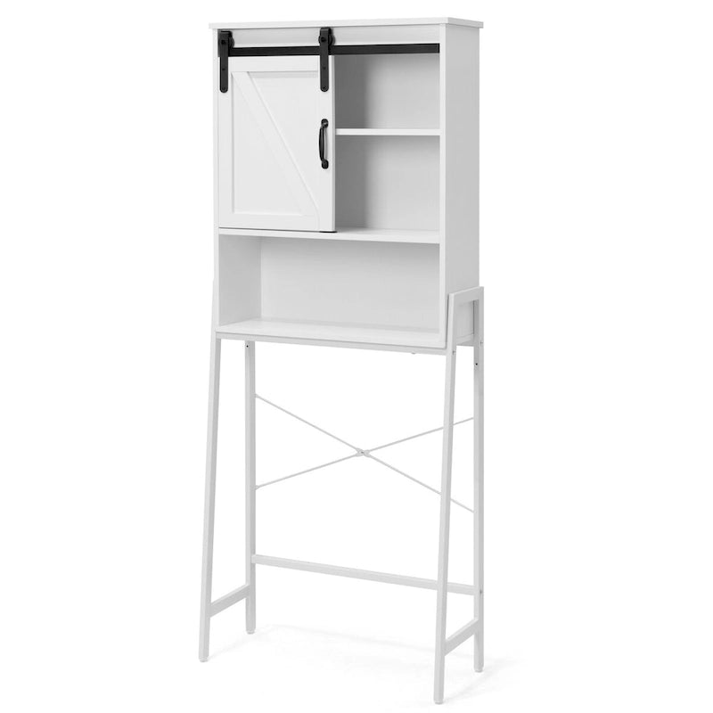 Over Toilet Storage Cabinet with Sliding Barn Door and Adjustable Shelves 66.93 in.