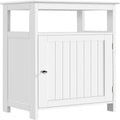 Freestanding Bathroom Side Cabinet with Open Shelf and Adjustable Door Cabinet