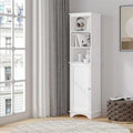 Tall Freestanding Storage Cabinet with 3 Open Shelves and Closed Cabinet