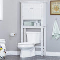 Over-the-Toilet Storage Cabinet with Open and Closed Shelves, White, 65 in.