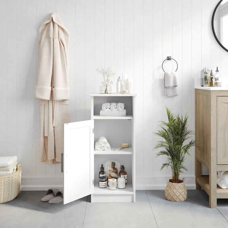 Freestanding Bathroom Storage Cabinet with Magnetic Door and 3 Adjustable Shelves