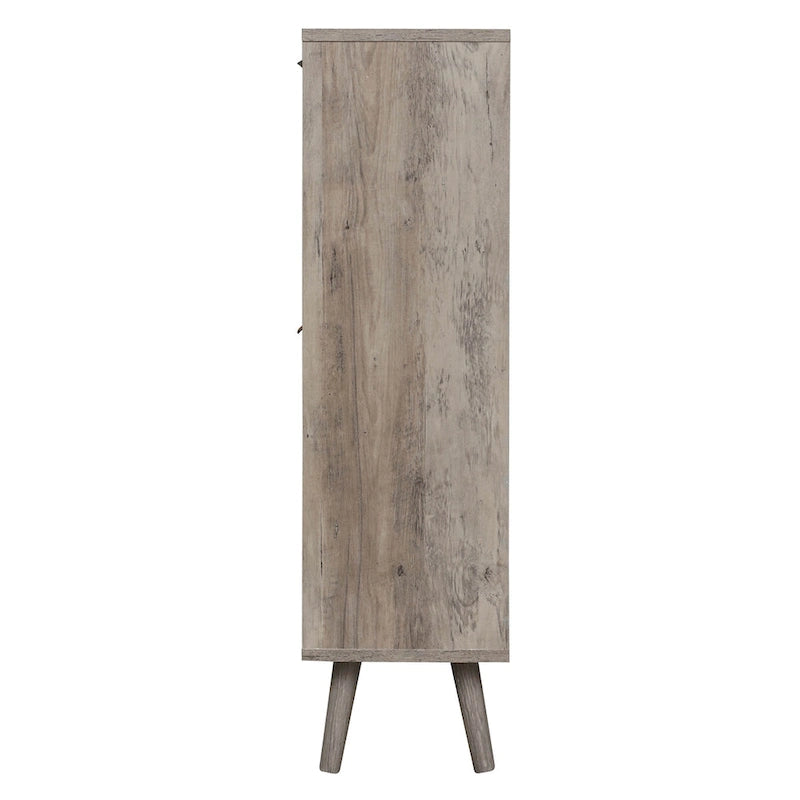 4 Door Freestanding Shoe Cabinet with Double Layer Storage for Entryway